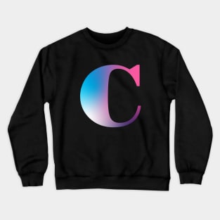 Capital Letter C Monogram Gradient Pink Blue White Crewneck Sweatshirt